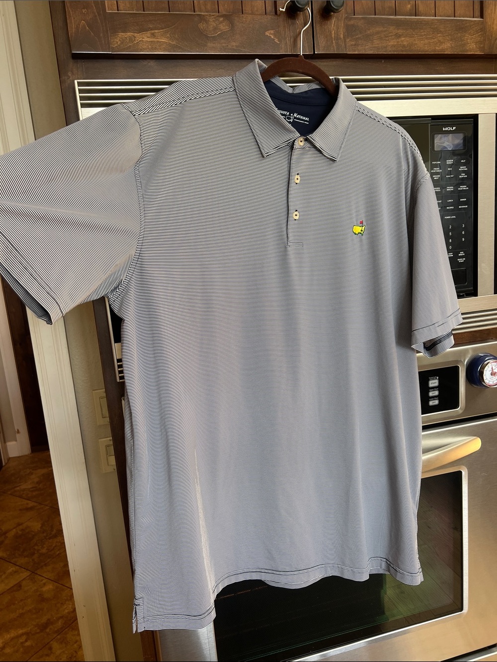 AUGUSTA NATIONAL MASTERS GOLF POLO SHIRT COLLARED BUTTON FLAG STRIPE SIZE XXL